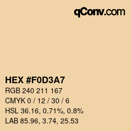 カラーコード: HEX #F0D3A7 | qconv.com