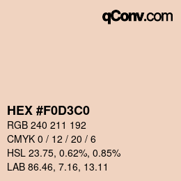 Color code: HEX #F0D3C0 | qconv.com