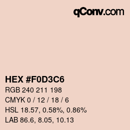 Color code: HEX #F0D3C6 | qconv.com