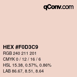 カラーコード: HEX #F0D3C9 | qconv.com