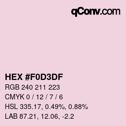 Color code: HEX #F0D3DF | qconv.com