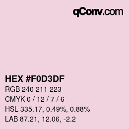 Color code: HEX #F0D3DF | qconv.com