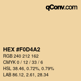 カラーコード: HEX #F0D4A2 | qconv.com