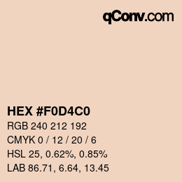 カラーコード: HEX #F0D4C0 | qconv.com