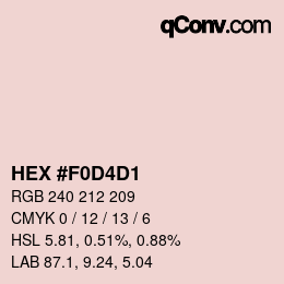 カラーコード: HEX #F0D4D1 | qconv.com
