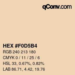 カラーコード: HEX #F0D5B4 | qconv.com