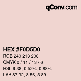 Color code: HEX #F0D5D0 | qconv.com