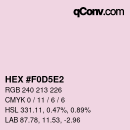 Color code: HEX #F0D5E2 | qconv.com