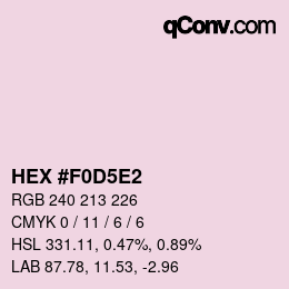 カラーコード: HEX #F0D5E2 | qconv.com