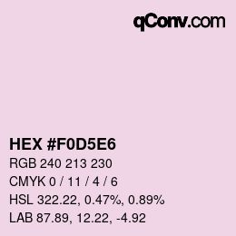 Farbcode: HEX #F0D5E6 | qconv.com