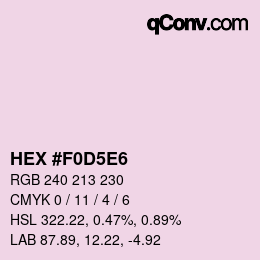 Color code: HEX #F0D5E6 | qconv.com