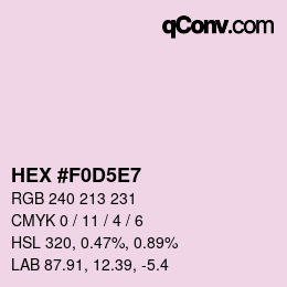 Color code: HEX #F0D5E7 | qconv.com