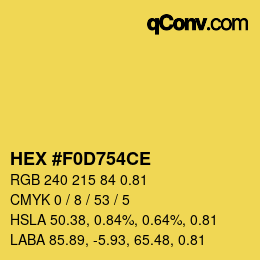 Código de color: HEX #F0D754CE | qconv.com