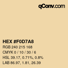 Código de color: HEX #F0D7A8 | qconv.com