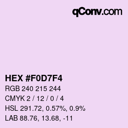 Color code: HEX #F0D7F4 | qconv.com