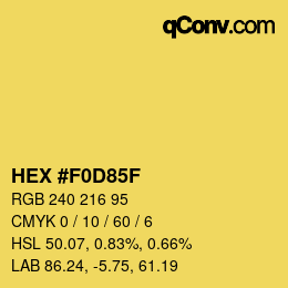 Farbcode: HEX #F0D85F | qconv.com