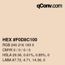Color code: HEX #F0D8C100 | qconv.com