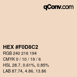 Color code: HEX #F0D8C2 | qconv.com