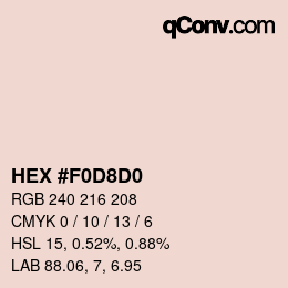 Color code: HEX #F0D8D0 | qconv.com