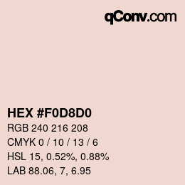 カラーコード: HEX #F0D8D0 | qconv.com