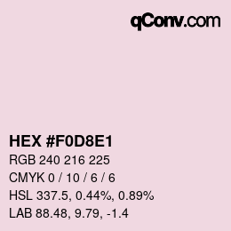 Color code: HEX #F0D8E1 | qconv.com