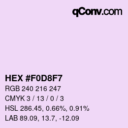 Color code: HEX #F0D8F7 | qconv.com