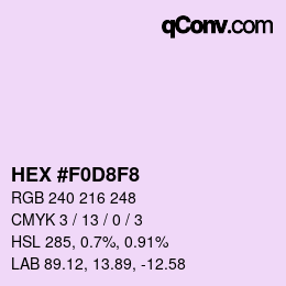 Color code: HEX #F0D8F8 | qconv.com