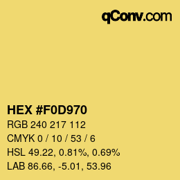 Color code: HEX #F0D970 | qconv.com