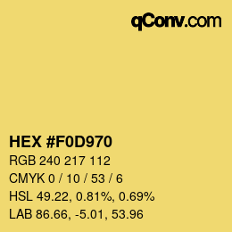 Color code: HEX #F0D970 | qconv.com