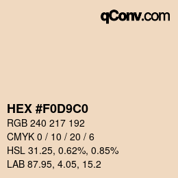 Color code: HEX #F0D9C0 | qconv.com