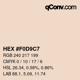Color code: HEX #F0D9C7 | qconv.com