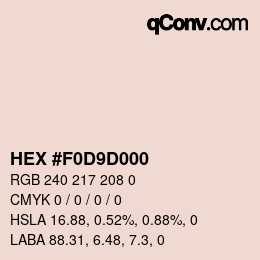 颜色代码: HEX #F0D9D000 | qconv.com