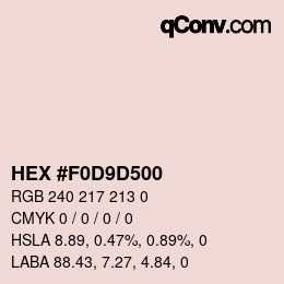 Color code: HEX #F0D9D500 | qconv.com