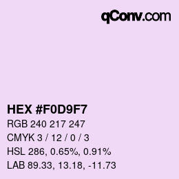 Color code: HEX #F0D9F7 | qconv.com
