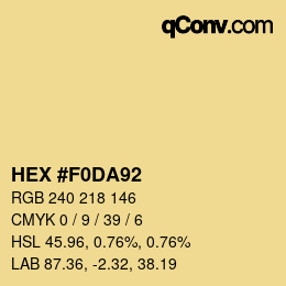 Color code: HEX #F0DA92 | qconv.com