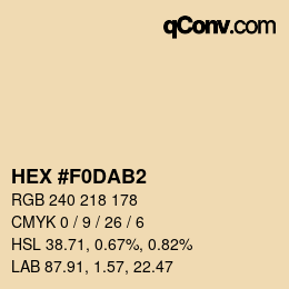 Color code: HEX #F0DAB2 | qconv.com