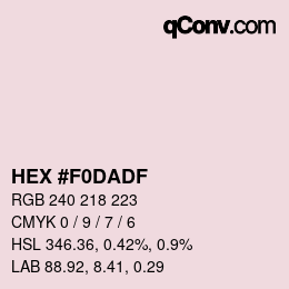 Color code: HEX #F0DADF | qconv.com