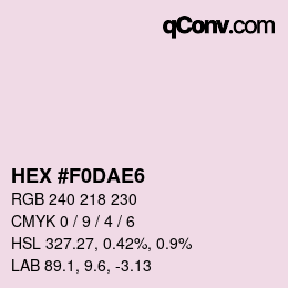 Color code: HEX #F0DAE6 | qconv.com