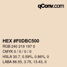 颜色代码: HEX #F0DBC500 | qconv.com