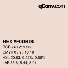 Color code: HEX #F0DBD0 | qconv.com