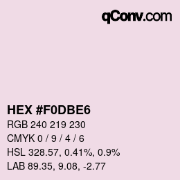 Color code: HEX #F0DBE6 | qconv.com
