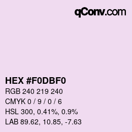 カラーコード: HEX #F0DBF0 | qconv.com