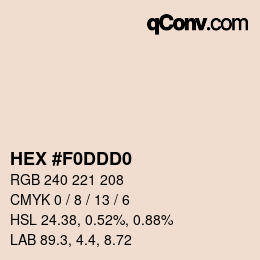 Color code: HEX #F0DDD0 | qconv.com