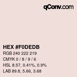 カラーコード: HEX #F0DEDB | qconv.com