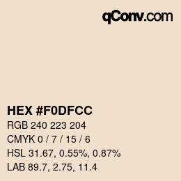 カラーコード: HEX #F0DFCC | qconv.com