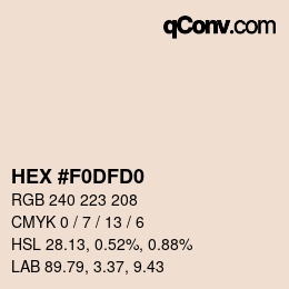 Color code: HEX #F0DFD0 | qconv.com