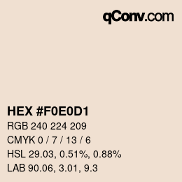 Color code: HEX #F0E0D1 | qconv.com