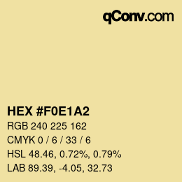颜色代码: HEX #F0E1A2 | qconv.com