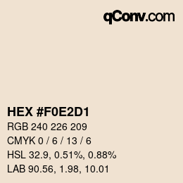 Color code: HEX #F0E2D1 | qconv.com