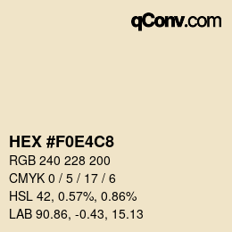 Código de color: HEX #F0E4C8 | qconv.com